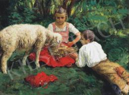  Glatz, Oszkár - Children with a Lamb 