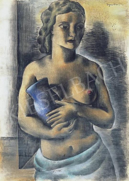  Bene Géza - Lány kék korsóval, 1933 | 33. Aukció aukció / 70 tétel