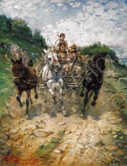 Kubányi, Lajos, - Galloping with the Cart 