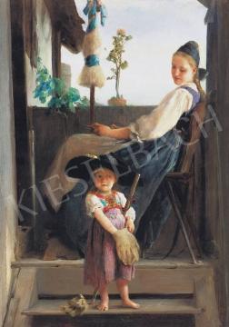 Weisz, Adolphe - Kislány édesanyjával, 1884 | 33. Aukció aukció / 89 tétel