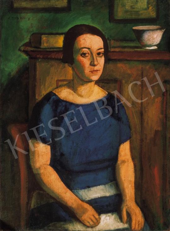  Czigány, Dezső - Girl in a Blue Dress | 20th Auction auction / 101 Lot