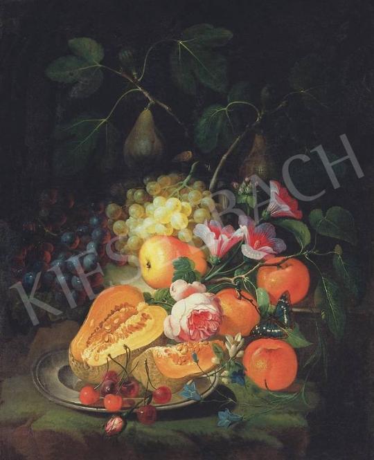 Ismeretlen festő, 18. század vége - Csendélet gyümölcsökkel és virágokkal | 33. Aukció aukció / 133 tétel