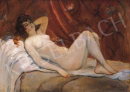 Signed Ch. Kroner - Reclining Nude, 1912 