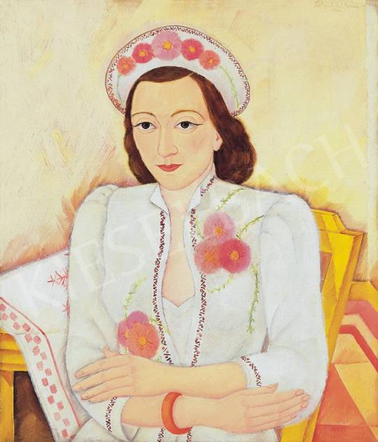  Fülöp, Antal Andor - Girl Wearing a Flower-Patterned Dress, 1940 | 33rd Auction auction / 233 Lot