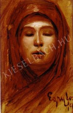Egry József - Női fej, 1904 körül festménye