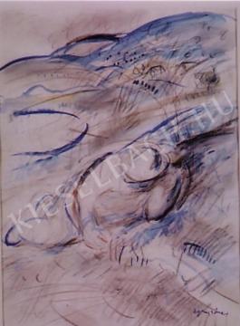 Egry József - Heverő férfi, 1940-es évek festménye