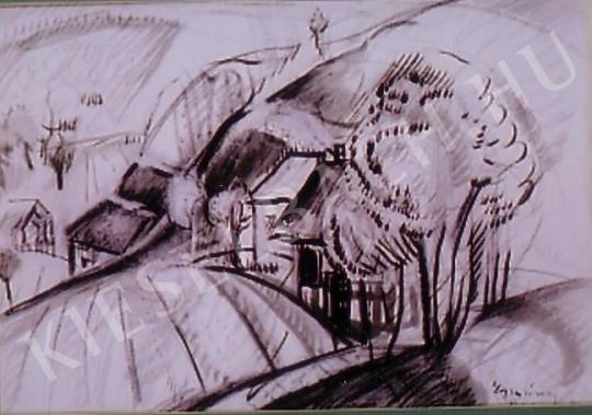 Egry József - Domboldal festménye