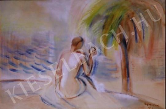 Egry, József - Beautifying Nude by Lake Balaton painting