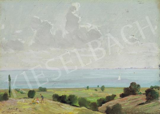  Molnár C., Pál - Lake Balaton with Sailboat | 34th Auction auction / 9 Lot