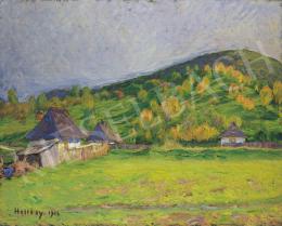 Hollósy Simon - Domboldal hajnali fényben (1916)