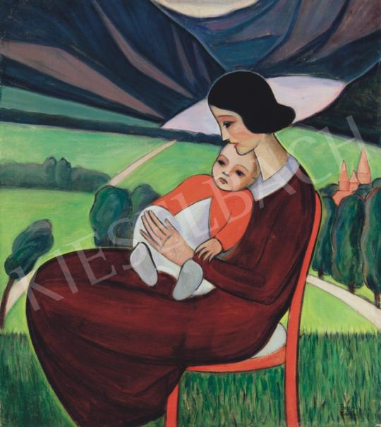 Bergerné Koszits, Hilda - Art Deco Madonna Sitting on a Red Thonet Chair | 34th Auction auction / 41 Lot