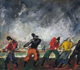  Peterdi Gábor - Hajóvontatók, 1930 körül 