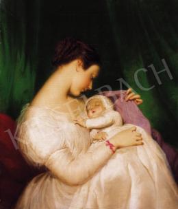 Ismeretlen bécsi festő, 1850 körül - Anya gyermekével 