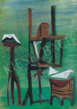 Vajda, Júlia - Green Studio with Easel 