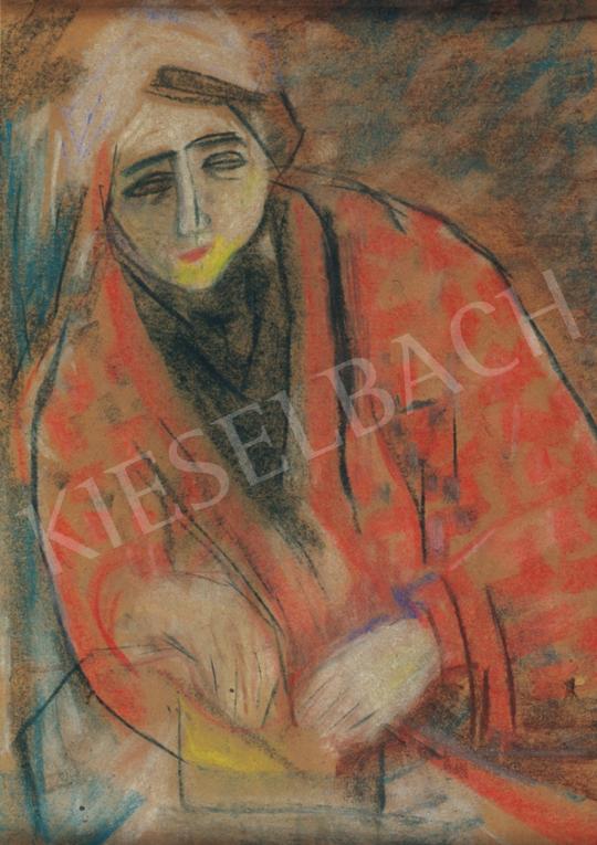 Vajda Júlia - Nő piros kabátban | 34. Aukció aukció / 187 tétel