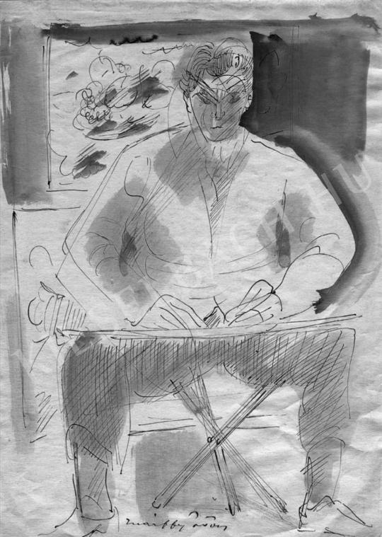  Márffy, Ödön - Self-Portrait (Sitting on a Camping Chair), second half of the 1930s | Auction of Photos and Works on Paper auction / 15 Lot