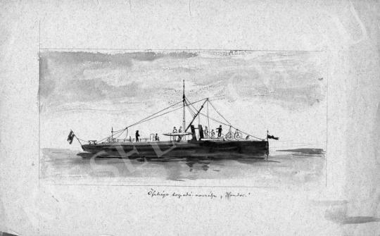 Jaschik Álmos - Őfelsége torpedónaszádja Kondor (2 db) festménye