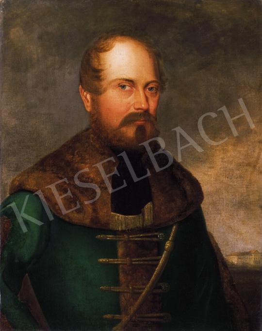 Barabás Miklós - Magyar nemes portréja háttérben kastéllyal, 1829 | 20. Aukció aukció / 181 tétel