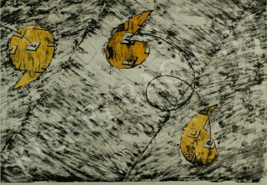  Sugár János - Praktikus transzparencia (Fekete és fehér lyukak) festménye