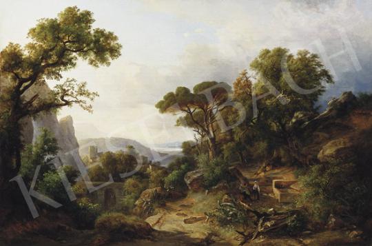 Ifj. Markó, Károly jr. - Resting Family in Italian Landscape, 1856 | 35th Auction auction / 30 Lot