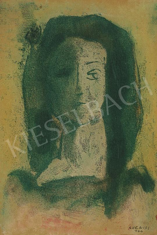  Korniss Dezső - Női fej, 1944 | 35. Aukció aukció / 80 tétel