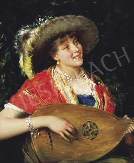 Unknown painter - Lady with Mandolin | 35th Auction auction / 83 Lot