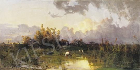 Feszty Árpád - Táj a lenyugvó nap fényében, 1876 | 35. Aukció aukció / 100 tétel