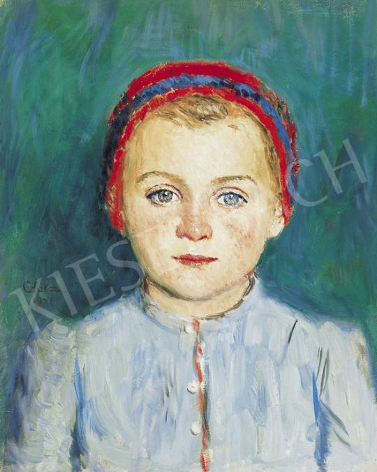  Glatz Oszkár - Kékszemű kislány, 1941 | 35. Aukció aukció / 104 tétel