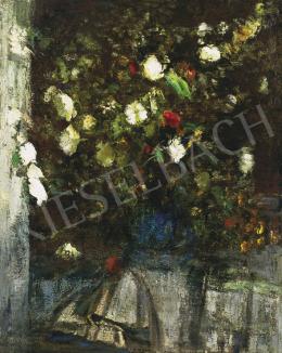 Burghardt, Rezső - Flowers in Blue Vase 