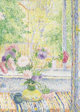  Czimra, Gyula - Flower-piece in the Window (Asters) 