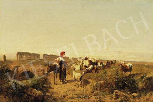 Markó András - Szerelmesek találkozása a Campagna   Romanán, 1889 | 35. Aukció aukció / 169 tétel