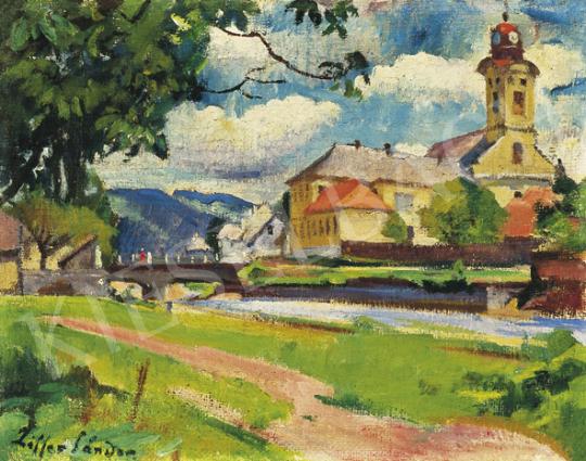 Ziffer, Sándor - Bank of the Zazar with the Reformed Church in Nagybánya | 35th Auction auction / 180 Lot