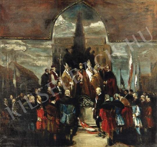  Rudnay, Gyula - The Coronation Ceremony of Charles Habsburg IV, 1917 painting