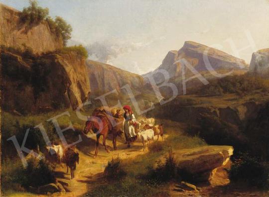 Markó, András - Italian Landscape with People Arriving Home, 1867 | 36th Auction auction / 66 Lot