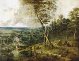 Unden, Lucas van - Landsce with Figures and Castle in the Valley 