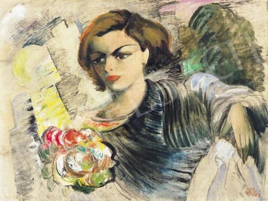 Klie, Zoltán - Young Woman with a Bunch of Flowers | 36th Auction auction / 180 Lot