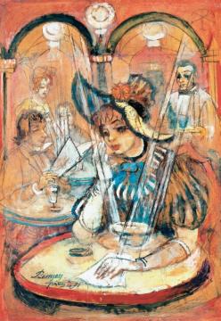  Remsey, Jenő György - Paris girl in the café (The letter) | 37th Auction auction / 9 Lot