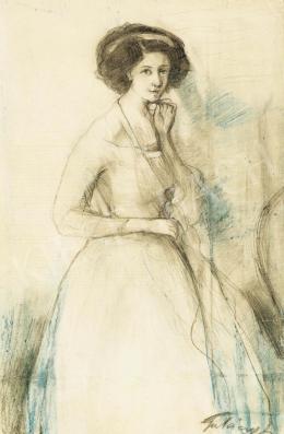  Gulácsy, Lajos - Lady in white dress, around 1910 