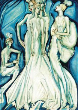  Batthyány, Gyula - Mondaine ladies in white evening gowns, around 1930 