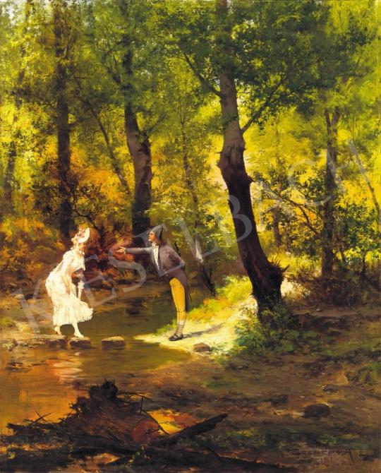 Cserépy, Árpád - Crossing the stream, 1901 | 37th Auction auction / 33 Lot