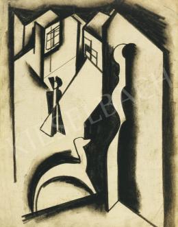  Kádár, Béla - City lights (Woman with a dog) 