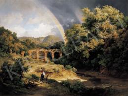 Id. Markó, Károly sr. - Italian Landscape with Viaduct and Rainbow (1838)