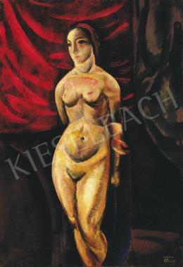  Csabai-Ékes, Lajos - Nude in front of claret drapery, 1921 