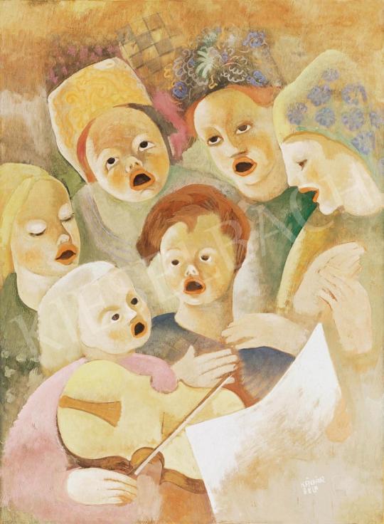  Kádár, Béla - Singing children | 37th Auction auction / 186 Lot