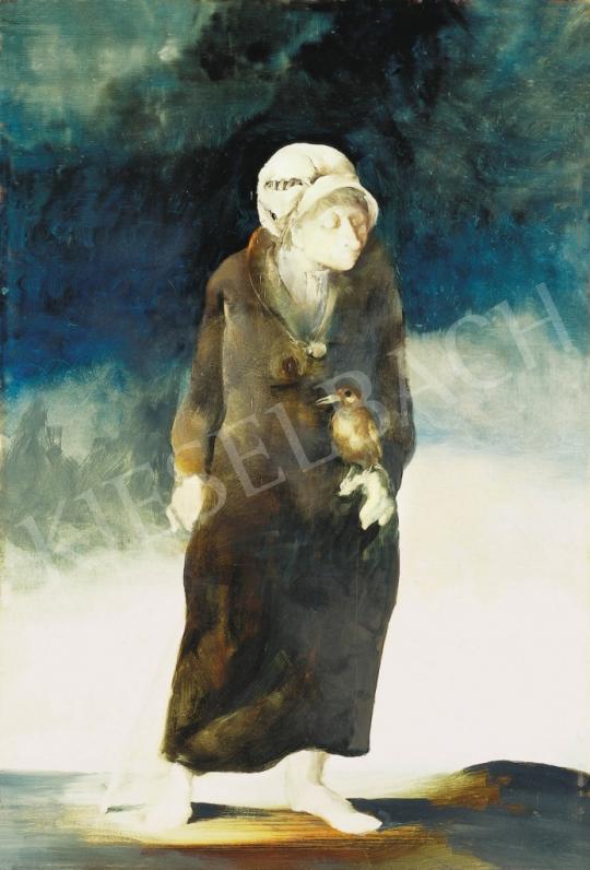  Szász, Endre - Lady with bird, 1977 | 37th Auction auction / 190 Lot