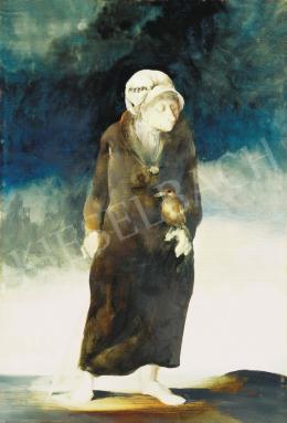  Szász, Endre - Lady with bird, 1977 