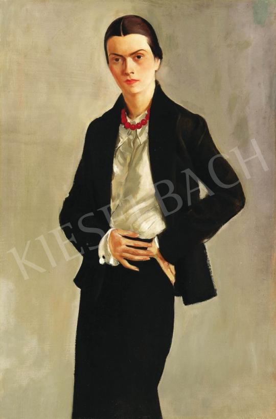 Unknown painter - Lady with a red pearl necklace | 37th Auction auction / 222 Lot