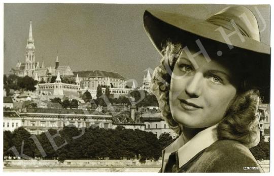  Angelo (Funk, Pál) - Katalin Karády. Actresses in front of Budapest panorama. Montage series, around 1923 | Auction of Photos auction / 15 Lot