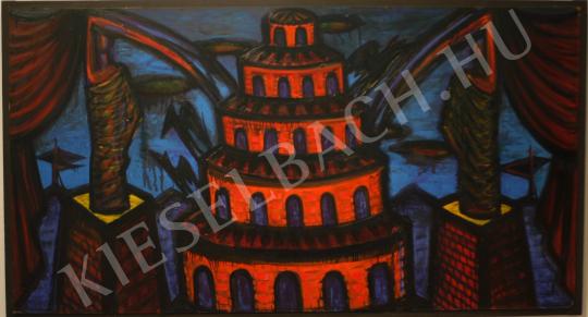  El Kazovszkij - Torony két őrangyallal, 1993 festménye