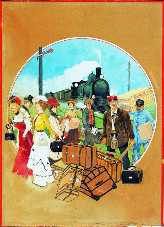 Unknown Hungarian painter around 1905 - Train Station | 38th Auction auction / 40 Lot